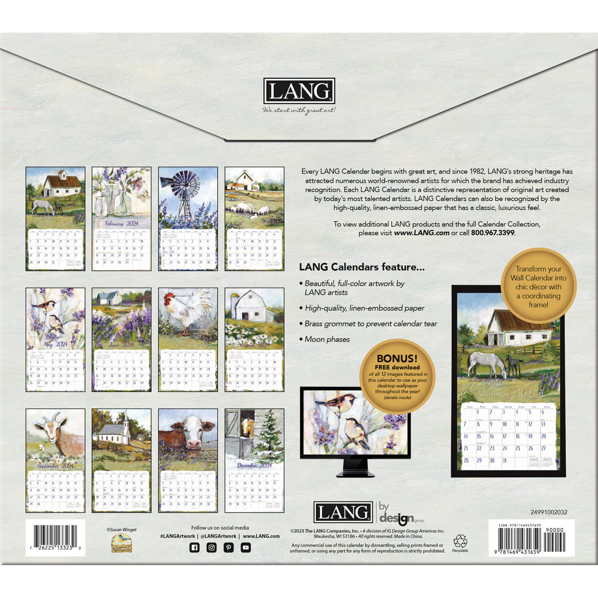 2024 Lang Calendar Fields of Home Lang Calendars Canada